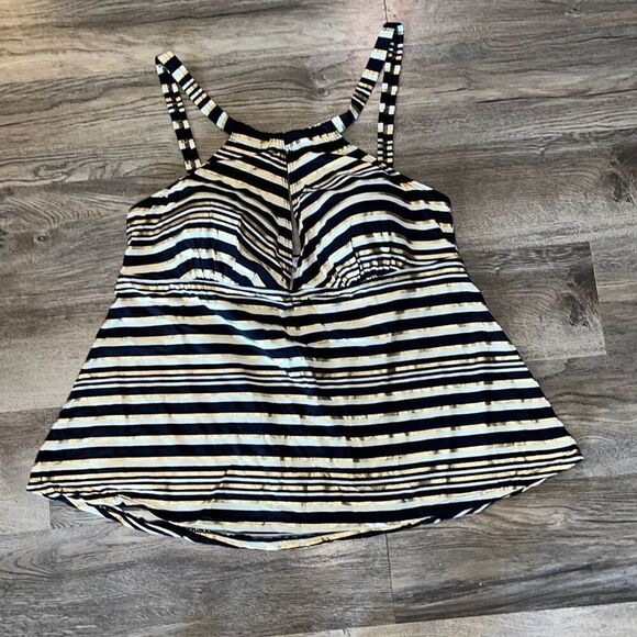 NWT Magisculpt Tankini Top Black Gold Stripe Non Wired Size 18 - Picture 3 of 7